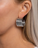 Paparazzi Continuous Construction - Silver Earring