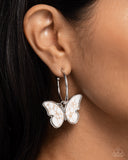 Paparazzi Melodic Mariposa - White Earring