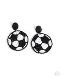Paparazzi Grand Goalkeeper - Black Earring