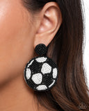 Paparazzi Grand Goalkeeper - Black Earring