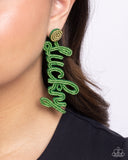 Paparazzi Lucky Legato - Green Post Earrings