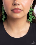 Paparazzi Lucky Legato - Green Post Earrings