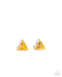 Paparazzi Triangular Twinkle - Yellow Earring