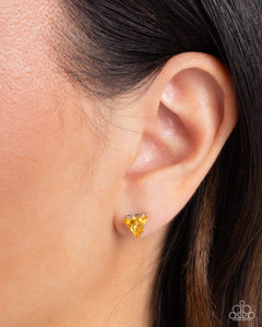 Paparazzi Triangular Twinkle - Yellow Earring