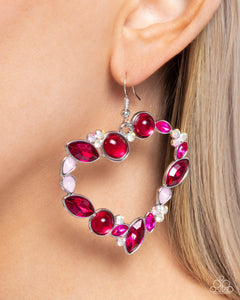 Paparazzi Heart Hierarchy - Pink Earring