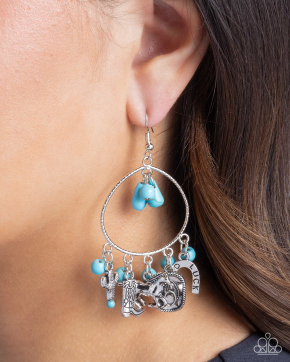 Paparazzi Western Whisper - Blue Earring