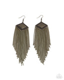Paparazzi Forged Fringe - Brass Earring
