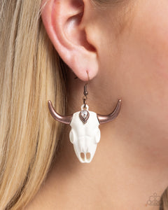 Paparazzi Southwestern Skull - Copper Earring