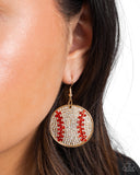 Paparazzi Homerun Haute - Gold Earring