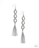 Paparazzi Fringe Fuel - White Earring