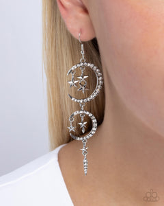 Paparazzi Celestial Cascade - White Earring