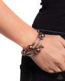 Paparazzi Palatial Pearls - Brown Bracelet