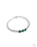 Paparazzi Pointed Production - Green Bracelet