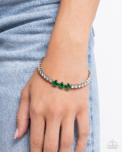 Paparazzi Pointed Production - Green Bracelet