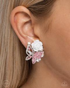 Paparazzi Fanciful Facade - Pink CLIP Earring