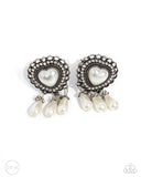 Paparazzi Sumptuous Story - White CLIP Earring