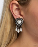 Paparazzi Sumptuous Story - White CLIP Earring