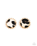 Paparazzi Cowhide Couture - Brown Earring