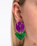 Paparazzi Tulip Triumph - Purple Earring