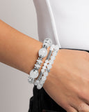 Paparazzi Flashy Frugality - White Bracelet