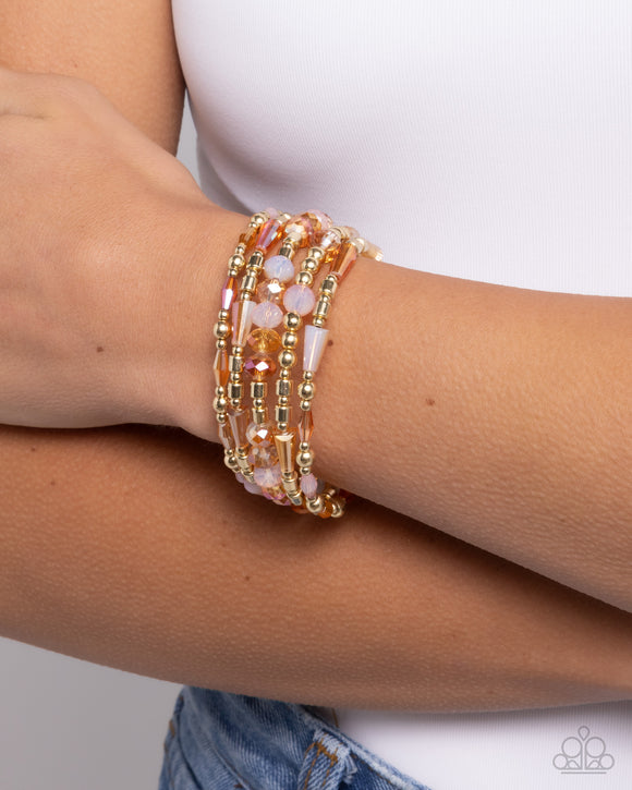 Paparazzi Seasoned Stack - Orange Bracelet