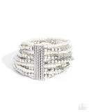 Paparazzi Spirited Stack - White Bracelet