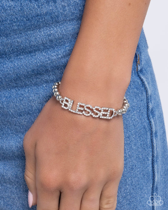 Paparazzi Blessed Bounty - White Bracelet