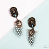 Paparazzi Feathered Fairy Tale - Brass Earring