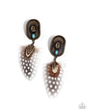 Paparazzi Feathered Fairy Tale - Brass Earring