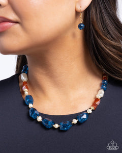 Paparazzi Crackling Chic - Blue Necklace