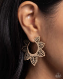 Paparazzi Tangled Tapestry - Gold Earring