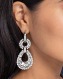 Paparazzi Hammered Highway - White Earring