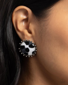 Paparazzi Cowhide Couture - Black Earring