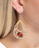 Paparazzi Teardrop Trifecta - Brown Earring