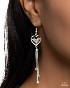 Paparazzi Cascading Character - White Earring