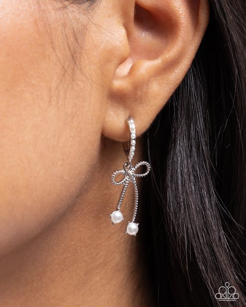 Paparazzi Charming Coquette - White Earring