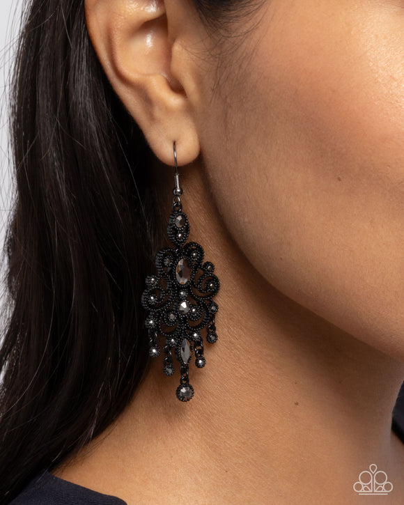 Paparazzi Chandelier Celebration - Black Earring