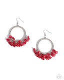 Paparazzi Wreathed Wisteria - Red Earring