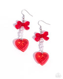 Paparazzi Feminine Freefall - Red Earring