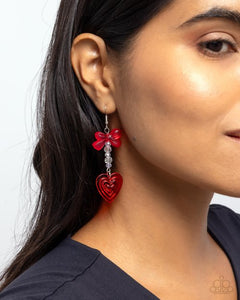 Paparazzi Feminine Freefall - Red Earring