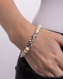 Paparazzi Festival Fling - White Bracelet