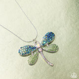 Paparazzi Dragonfly Defiance - Green Necklace