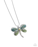 Paparazzi Dragonfly Defiance - Green Necklace