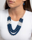 Paparazzi Speckled Statement - Blue Necklace