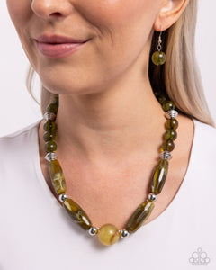 Paparazzi Sneaky Swirls - Green Necklace