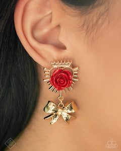 Paparazzi Victorian Value - Red Earring