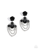 Paparazzi Rosy Rave - Black Earring