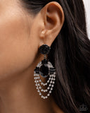 Paparazzi Rosy Rave - Black Earring