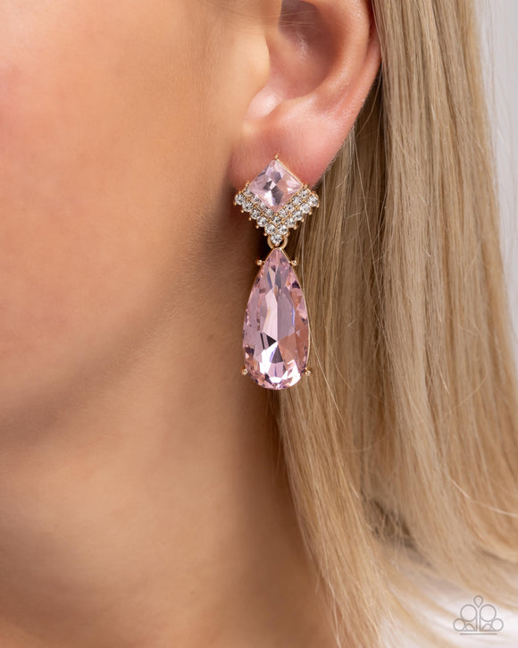 Paparazzi Diamond Life - Pink Earring