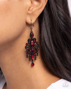 Paparazzi Chandelier Celebration - Red Earring